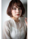 ベビーピンクハイライトひし形ショートボブv上尾20代30代40代