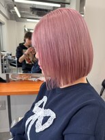 レブ 三条河原町(Reb,) ボブダブルカラーベビーピンクブリーチ似合わせヘア透明感カラー