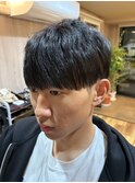 部分ストレート(前髪、横のみ)