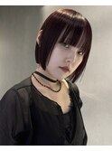 タイトボブ×深みレッド