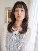 【WHOLE】レイヤーセミロング×アッシュブラウン
