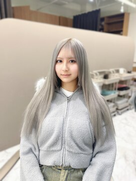 ガルボ ヘアー(garbo hair) 高知美容室プルエクステ丸ごとカラーでホワイトシルバー