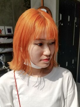 テトヘアー(teto hair) MIDIUM［オレンジカラー・韓国スタイル・ボブ］
