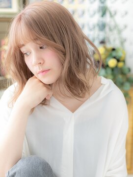 カバーヘアアンドスパ ブリス 浦和(COVER HAIR&SPA bliss) 外国人風段カットミルクティーエアーミディa浦和10代20代30代