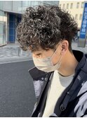 波巻きツイストスパイラルパーマツーブロックプードルパーマ