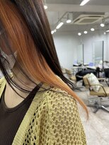 アジールヘア 所沢プロペ通り店(agir hair)&nbsp;インナーオレンジロング10代20代30代