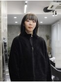 インナーワイドバング ミディアム ストレート