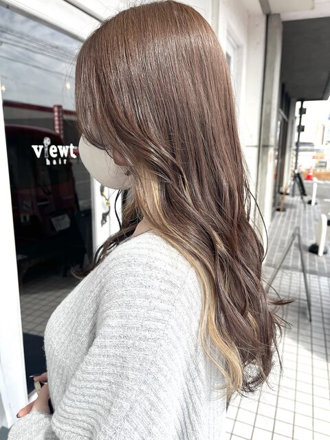 【viewt hair】インナーカラー×ハイベージュ　福山