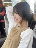 ジエクト カナウ(The Ect canow)&nbsp;レイヤーロング20代30代アッシュブラック小顔ヘア顔周りカット