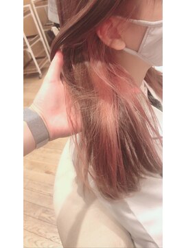 バイオレット 表参道店(Violet) イヤリングカラー　ピンクヘア