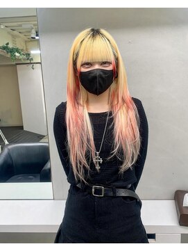 ディア(.eer) 【.eer/ディア】抜きっぱなしブロンド/赤×黒/エンドカラー