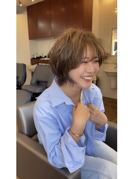 グリーンミドル(GREEN middle) 長めゆるふわショートボブ