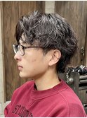 ハイトーンカラー/マッシュパーマ/アースカラー/men's/