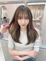 ロンド レア 天神大名店(Lond Le’a)&nbsp;デザインカラー/レイヤーカット/ウェットヘア/オリーブベージュ