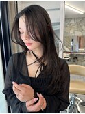 韓国ヘアーハッシュカットレイヤーカットグレージュブリーチ無し