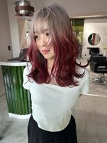 クペウ ローウェン(cope'u ROWEN)&nbsp;渋谷/ウルフカット  デザインカラー ルーツカラー エンドカラー