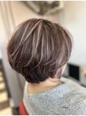 ショートカットハイライト 白髪暈し
