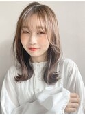小顔似合わせカットウェーブミディアムメルティカラーa