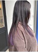 毛先パープルカラー