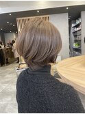 モカムースで柔らかい質感のボブスタイル  村田