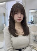 ボブ／レイヤーカット／グレージュカラー／表参道