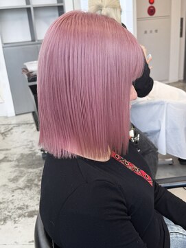 ガーデン 渋谷(GARDEN) ブリーチカラーホワイトピンクぱつっとボブヘア