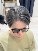 50代40代白髪ぼかしシルバーメッシュバレイヤージュ
