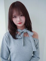 アンジェリカ 岡山店(ANGELICA) ANGELICA ぱっつん前髪 トレンドチェリーブラウン