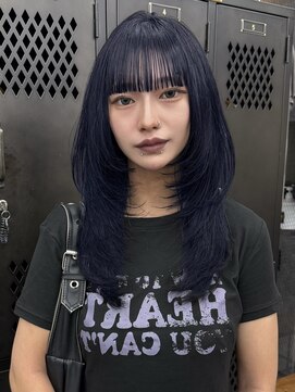 原宿/ウルフカット レイヤー デザインカラー ルーツカラー   