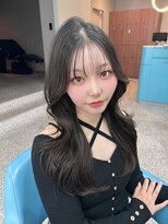 ボタン 熊本(VOTAN)&nbsp;透ける暗髪/レイヤーカット/顔まわり/韓国ヘア/熊本美容室