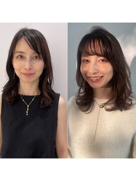 ピークアブー アヴェダ ギンザシックス(PEEK-A-BOO AVEDA GINZASIX) デジタルパーマ　顔まわりカット　レイヤーカット　大人可愛い