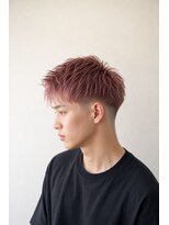 アーダーヘアサロン 森田店(ADER HAIR SALON)&nbsp;個性派ブリーチピンクの刈り上げメンズショート