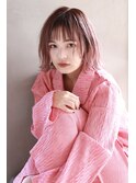 ピンクアッシュのセミウェットな外ハネボブ