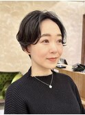 大人かわいいハンサムショート/大人ショート/グレージュ/パーマ