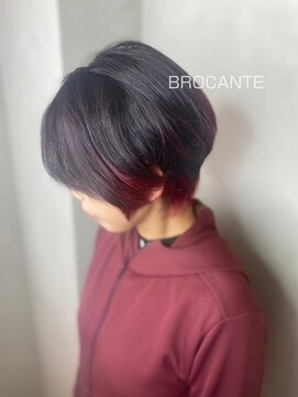 ラトリエ ブロカント 立川北口店(L'atelier BROCANTE) ショート ショートボブ シャドールーツ 赤髪 裾カラー