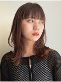 似合わせカットイメチェンレイヤー　フルバング　レッドブラウン