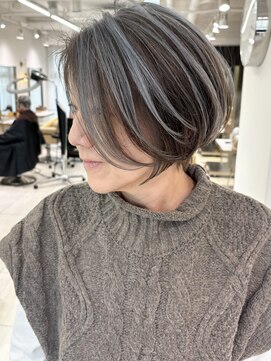 アンド ストーリーズ(&STORIES) 斜めバング/白髪ぼかし/絶壁解消40代/50代【橋本】