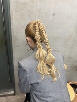ヘアセット/ポニー編みおろし/パーティーヘア/小顔/学割