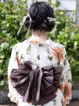 ヘアアレンジメント ボガスティーズ 溝の口店(Hair arrangement Vogusty's)の写真/《オールシーズンOK》早朝予約もお気軽にご相談ください◎ヘアセット/着付け/メイク全てお支度叶います♪