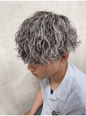 波巻きスパイラル/波打ちパーマ/ホワイトメッシュ
