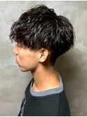 ツイストスパイラルパーマ ツーブロックマッシュ 束感