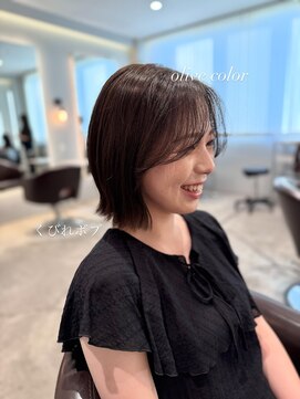 ケリーアン 太田(kelly.un) 切りっぱなし/くびれボブ/前髪なし/似合わせカット