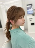 結べるレイヤーカット　カーテンバング　流れる顔まわり
