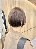 大人可愛い20代30代40代黒髪前下がりショートボブ丸みショート◎