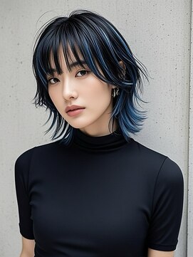 エイチ ウルフカット 大阪梅田(811) レイヤーボブボブヘアショートウルフパーマウルフボブヨシンモリ