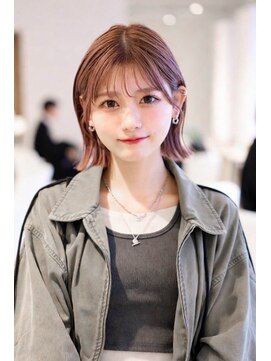 エルサザリープ 三宮(Elsa the leap) 切りっぱなしボブ/ミニボブ/ラベンダーピンク/くすみピンク