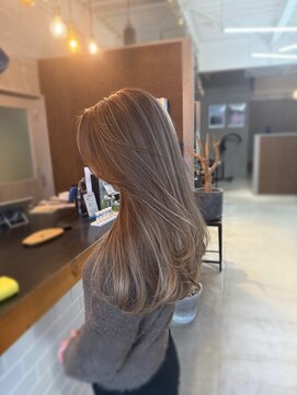 ブルー(BLUE.) ハイライト×ベージュ☆NAMI