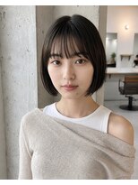 フォト 新宿三丁目(foto) 髪質改善縮毛矯正地毛風ストレート切りっぱなしボブ