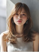ロッソ 大橋店(Rosso) 流し前髪のブラウンレイヤーロング【大橋】