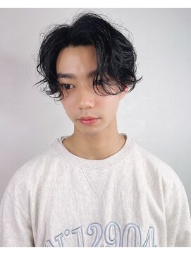 アンダーバーホワイト(_WHITE) センターパートパーマ